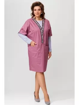 Плательные костюмы 1032 розово-серый