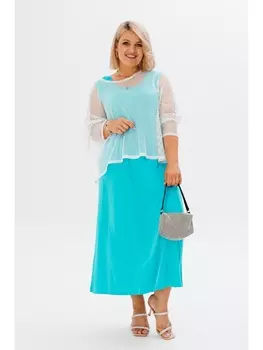 Плательные костюмы 1119 молоко/бирюза