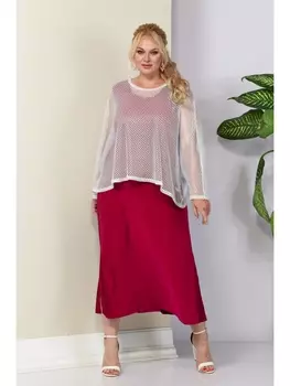 Плательные костюмы 1119 молоко/красный