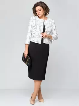 Плательные костюмы 1179 черно-белый