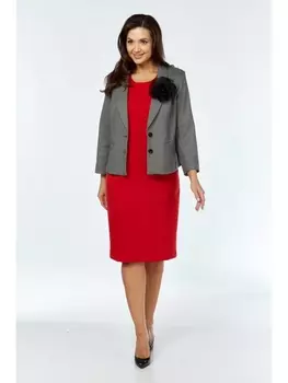 Плательные костюмы 1254 гусьлапка+красный