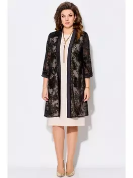 Плательные костюмы 1262 черно-бежевый