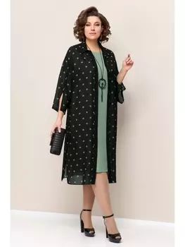 Плательные костюмы 1326 черно-мятный