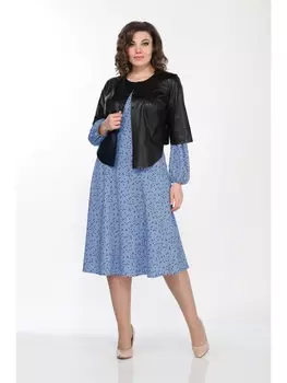 Плательные костюмы 2256-1 Черный с голубым