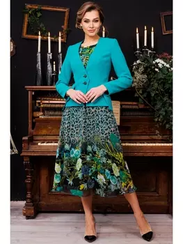 Плательные костюмы 2818-1 бирюза