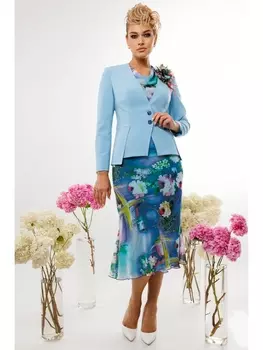 Плательные костюмы 2823 голубой