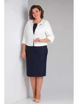 Плательные костюмы 3-008 синий, белый