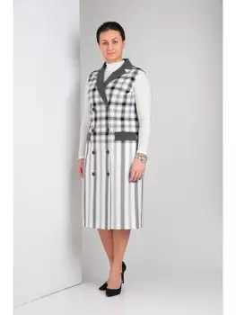Плательные костюмы 463 клетка+белый