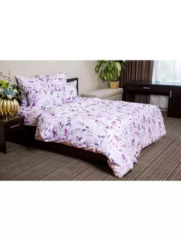 Постельное белье 1.5-спальное Постельное белье Акварельный цветок (фиолет.) 9270-2 Поплин 1.5 сп. 70х70 (2)