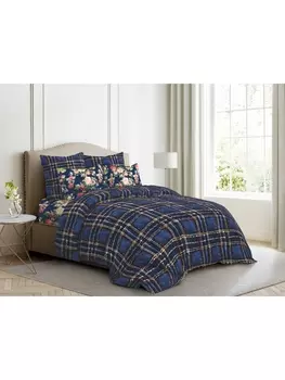 Постельное белье 1.5-спальное Постельное белье Бонни и Клайд (синий) 70073-1+70072-1 Поплин 1.5 сп. 50х70 (2)