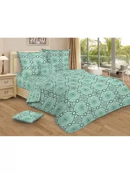 Постельное белье 1.5-спальное Постельное белье Каракум (зеленый) 7414-2 Бязь 120гр. 1.5 сп. 50х70 (2)