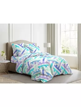 Постельное белье 1.5-спальное Постельное белье Лабиринт (голубой) 7416-2 Бязь 120гр. 1.5 сп. 50х70 (2)