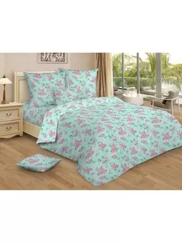 Постельное белье 1.5-спальное Постельное белье Лили Марлен (голуб.) 7509-1 Бязь 120гр. 1.5 сп. 70х70 (2)