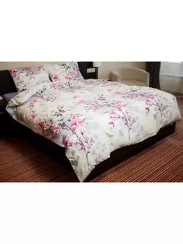 Постельное белье 1.5-спальное Постельное белье Сакура 7098+7081-5 Поплин 1.5 сп. 50х70 (2)