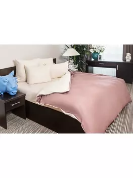 Постельное белье 1.5-спальное Постельное белье Шоколад 801+607 Поплин гл/кр 1.5 сп. 70х70 (2)