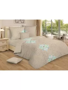 Постельное белье 1.5-спальное Постельное белье Витраж (беж) 7415-3 Бязь 120гр. 1.5 сп. 50х70 (2)