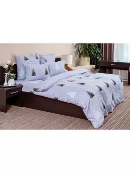 Постельное белье 2.0-спальное Постельное белье Ёлки (серый) 7557-1 Бязь 120гр. 2 сп. 50х70 (2)