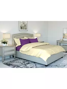 Постельное белье 2.0-спальное Постельное белье Сливки 607+803 Поплин гл/кр 2 сп. 70х70 (2)