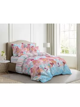 Постельное белье 2.0-спальное с евро Постельное белье Акварель (голуб.) 7451-1 Бязь 120гр. 2 сп. Евро 50х70 (2)