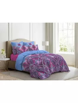 Постельное белье 2.0-спальное с евро Постельное белье Кармен 7105-1+7122-4 Бязь 120гр. 2 сп. Евро 70х70 (2)