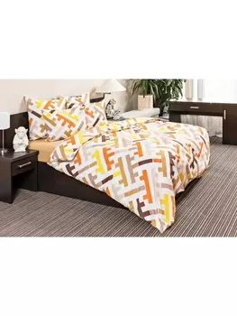 Постельное белье 2.0-спальное с евро Постельное белье Лабиринт 7315-1+7276-4 Бязь 120гр. 2 сп. Евро 50х70 (2)