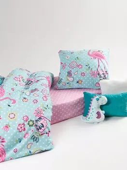 Постельное белье Детское Детское постельное белье Розовый фламинго 70706-1+70707-1 Перкаль 1,5 сп. 70х70