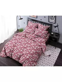 Постельное белье Детское Постельное белье Акуна Матата (красн) 7969-1 Бязь 120гр. 1.5 сп. 70х70 (1)