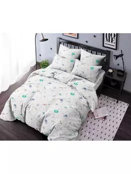 Постельное белье Детское Постельное белье Космонавт 9657-1 Бязь 120гр. 1.5 сп. 70х70 (1)