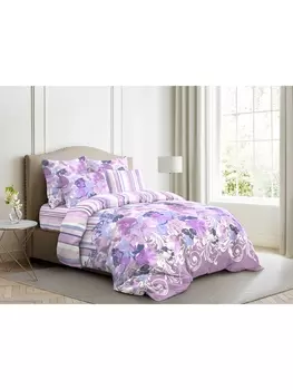 Постельное белье Евро Постельное белье Акварель (фиолет.) 7451-2 Бязь 120гр. ЕВРО 50х70 (2) с