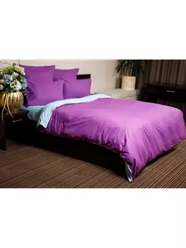 Постельное белье Евро Постельное белье Лаванда 803+608 Поплин гл/кр ЕВРО 50х70 (2)