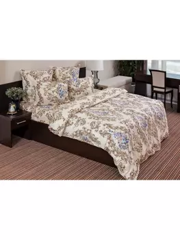 Постельное белье Евро Постельное белье Нежная роза (коричн.) 7551-2 Бязь 120гр. ЕВРО 70х70 (2)