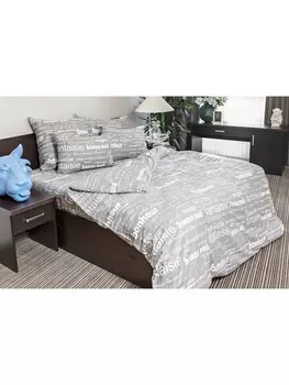 Постельное белье Евро Постельное белье Письма 7420-1 Бязь 120гр. ЕВРО 70х70 (2)