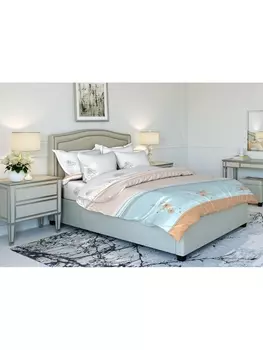 Постельное белье Семейное Постельное белье Цветочек влюбился (голуб.) 9659-1 Бязь 120гр. сем. 50х70 (2)