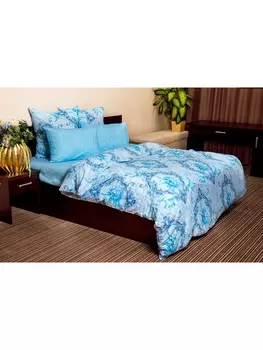 Постельное белье Семейное Постельное белье Лунный свет (синий) 7086-2+7757-11 Бязь 120гр. сем. 50х70 (2)