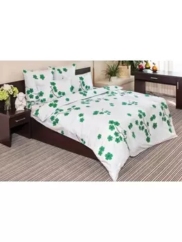 Постельное белье Семейное Постельное белье Зигзаг удачи (зелен.) 7548-1 Бязь 120гр. сем. 50х70 (2)