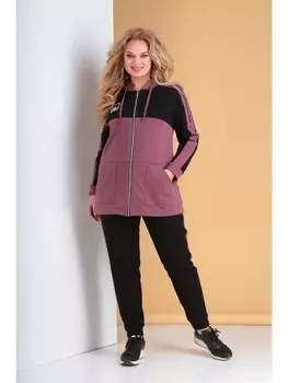 Спортивные костюмы 300 пепельно-розовый+чёрный