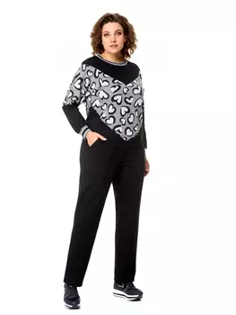 Спортивные костюмы M-7577 «сердце», черный