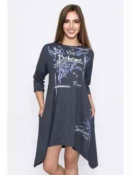 Туники Платье Лаванда, графит меланж