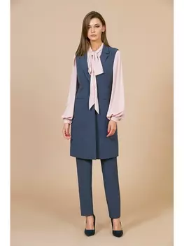 Жилеты 1705 темно-серый с пыльно-голубым оттенком