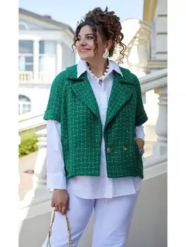 Жилеты 22573 диз. клетка зеленый