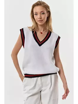 Жилеты 9414-02-05 белый с терракотом