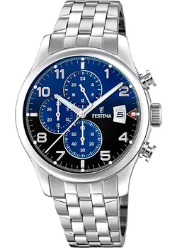 fashion наручные мужские часы Festina F20374.8. Коллекция Timeless Chronograph