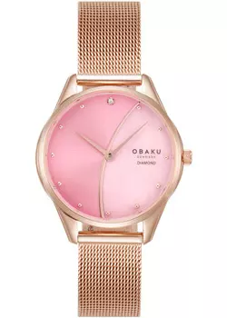 fashion наручные женские часы Obaku V297LXVXMV-DPP. Коллекция Diamond