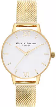 fashion наручные женские часы Olivia Burton OB16MDW35. Коллекция White Dial Mesh