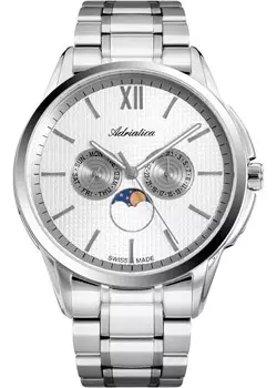 Швейцарские наручные мужские часы Adriatica 8283.5163QF. Коллекция Moonphase
