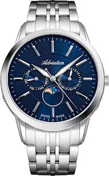 Швейцарские наручные мужские часы Adriatica 8306.5115QF. Коллекция Moonphase