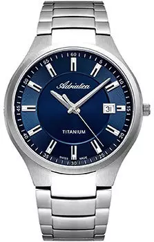 Швейцарские наручные мужские часы Adriatica 8329.4115Q. Коллекция Titanium