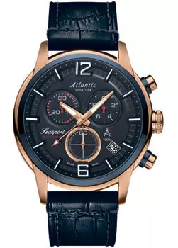 Швейцарские наручные мужские часы Atlantic 87461.44.55. Коллекция Seasport