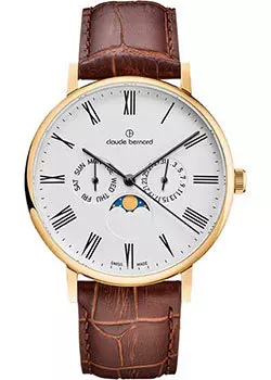 Швейцарские наручные мужские часы Claude Bernard 40004-37JBR. Коллекция Classic Slim Line
