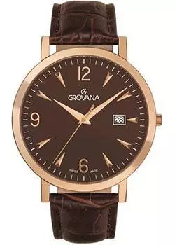Швейцарские наручные мужские часы Grovana 1230.1566. Коллекция Traditional